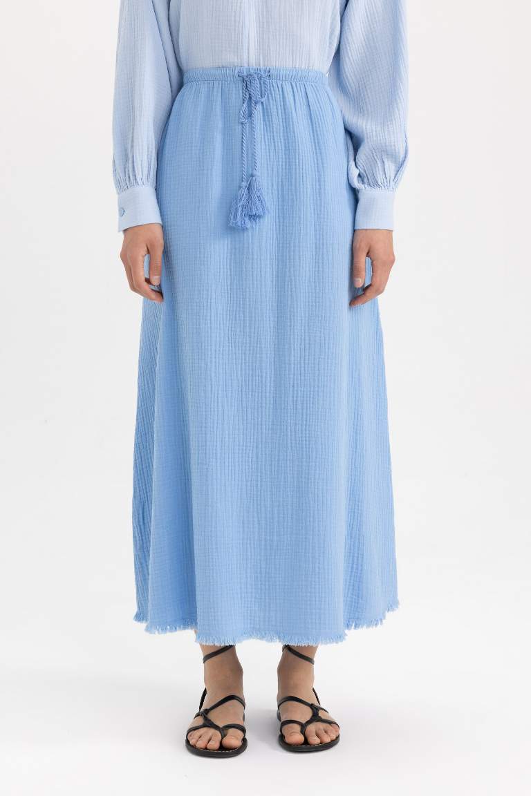 A Cut Muslin Maxi Skirt