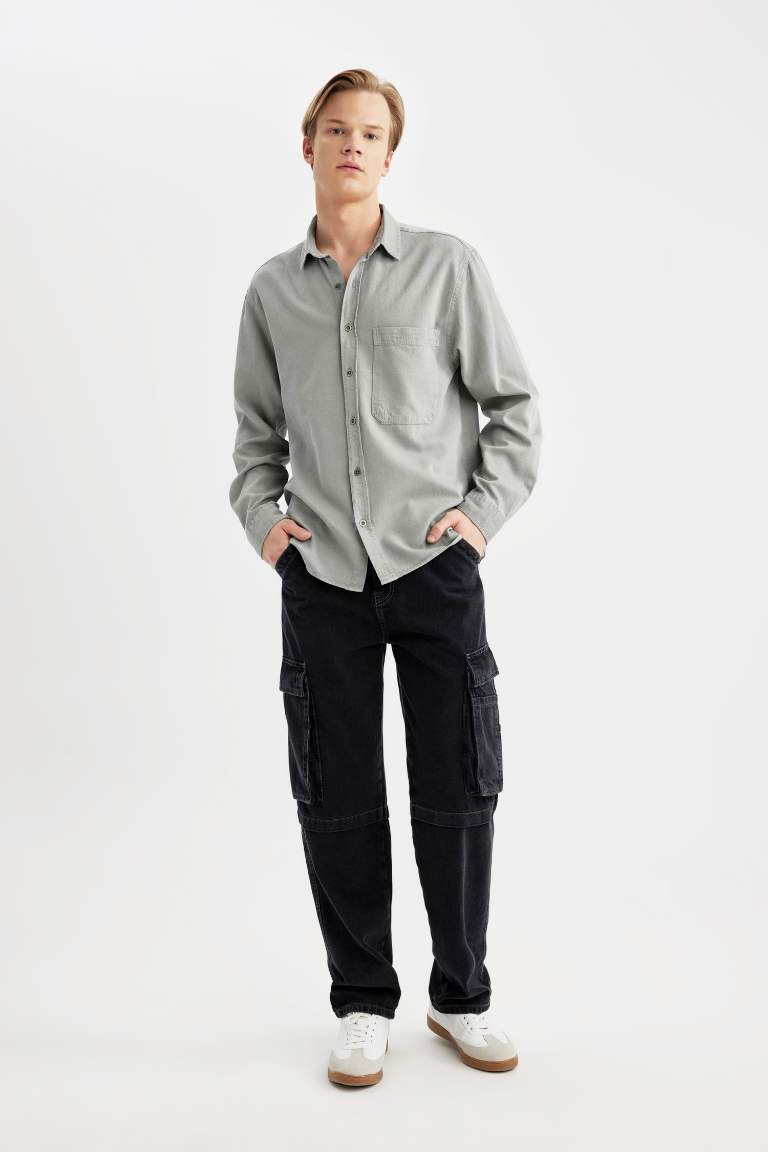 Oversize Fit Cotton Long Sleeve Shirt