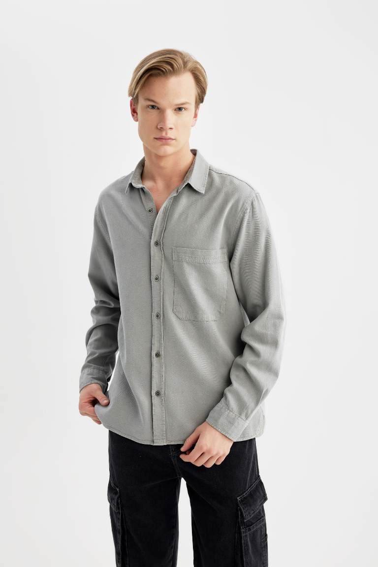 Oversize Fit Cotton Long Sleeve Shirt