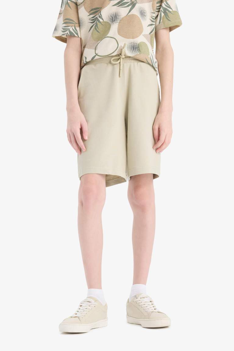 Erkek Çocuk Beli Lastikli Basic Düz Şort