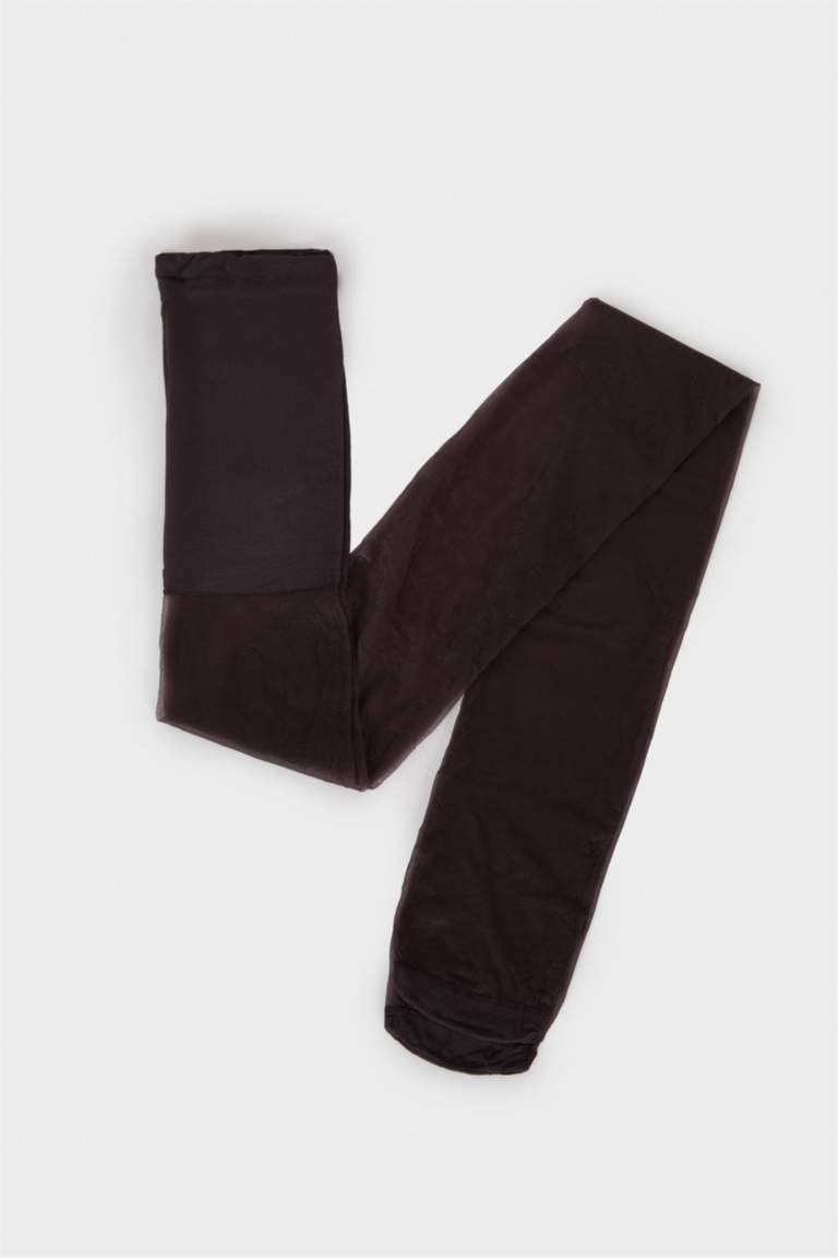 Kadın Kızıl Siyah 15 Denye Külotlu Çorap