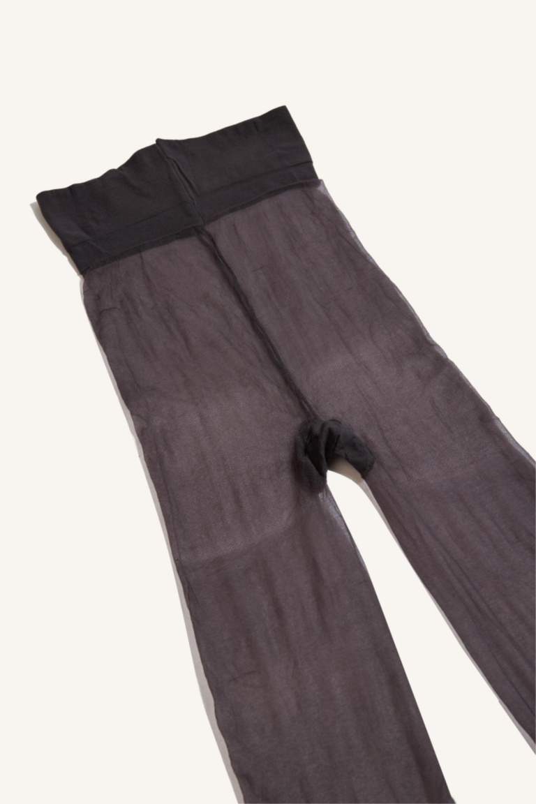 Kadın Kızıl Siyah 5 Denye Külotlu Çorap