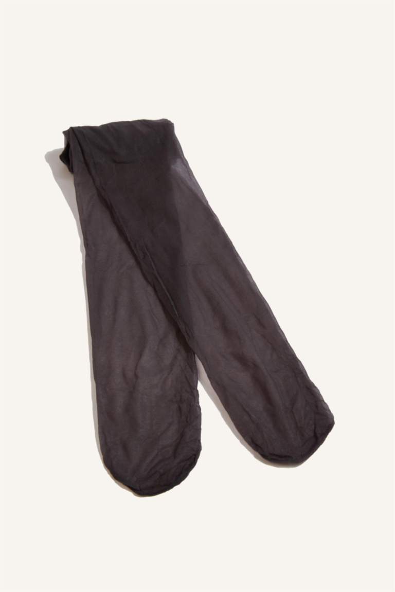 Kadın Kızıl Siyah 5 Denye Külotlu Çorap