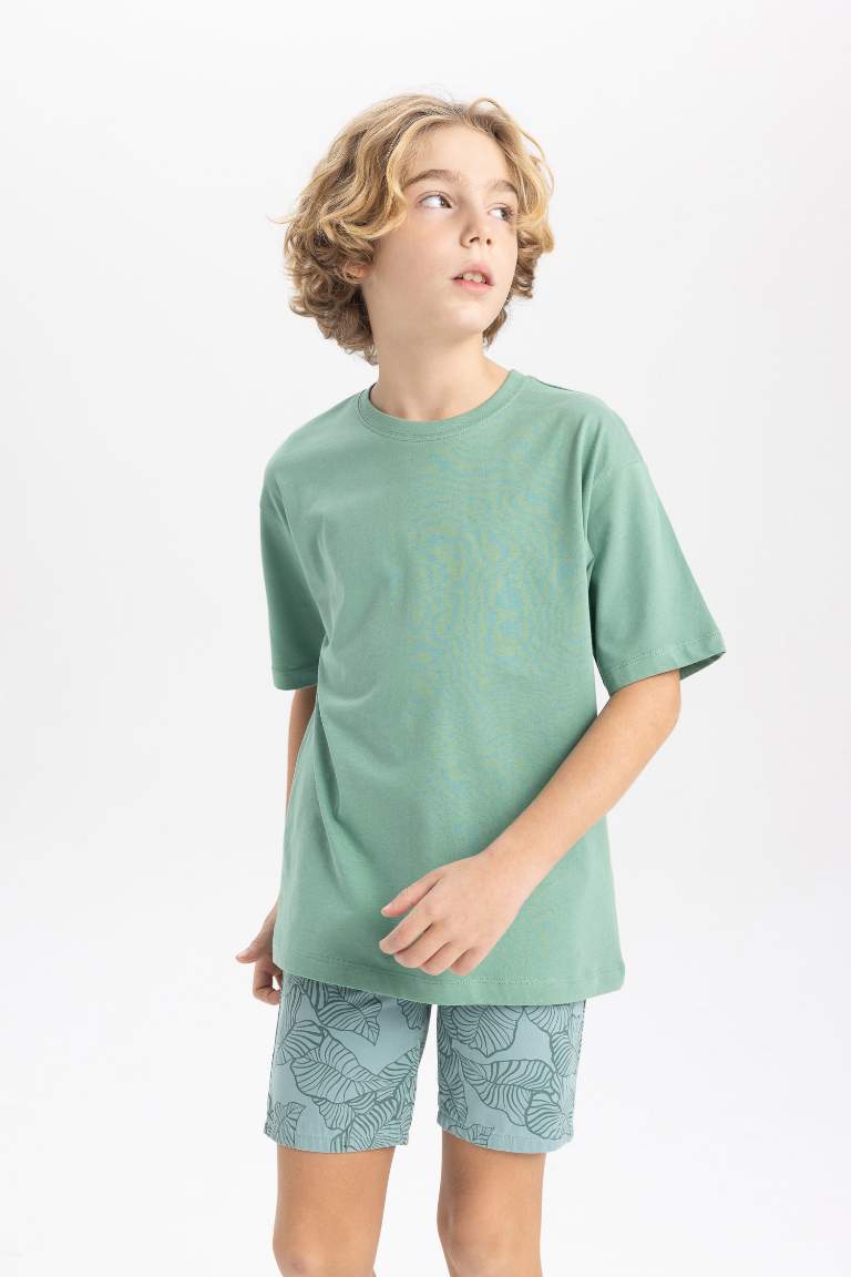 Boy Oversize Fit Crew Neck Basic T-Shirt