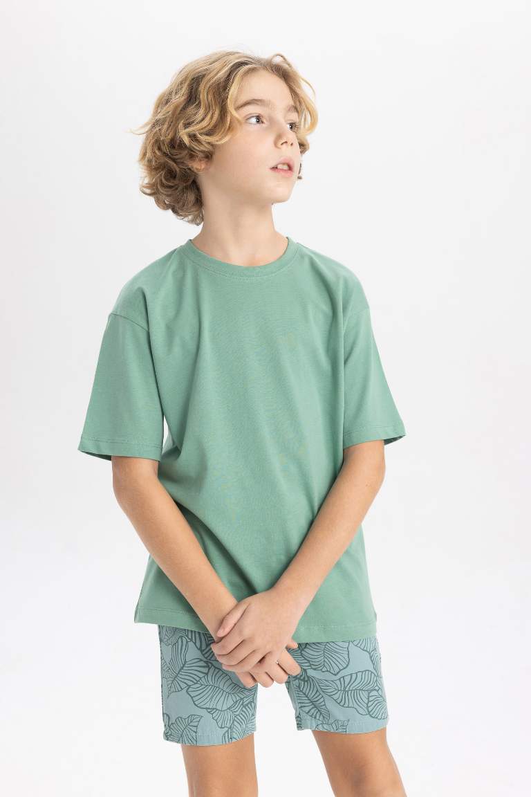 Boy Oversize Fit Crew Neck Basic T-Shirt