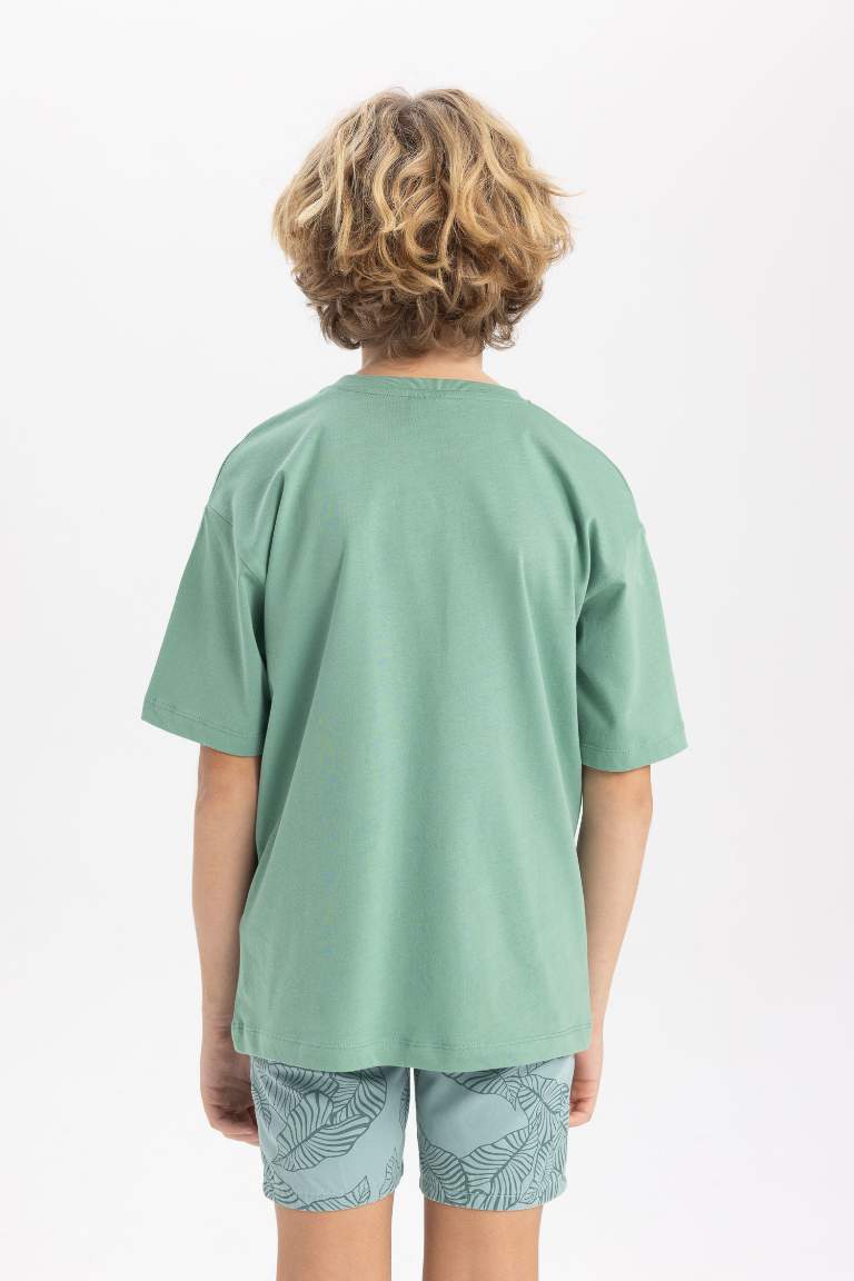 Boy Oversize Fit Crew Neck Basic T-Shirt