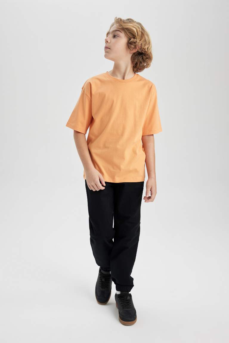 Boy Oversize Fit Crew Neck Basic T-Shirt