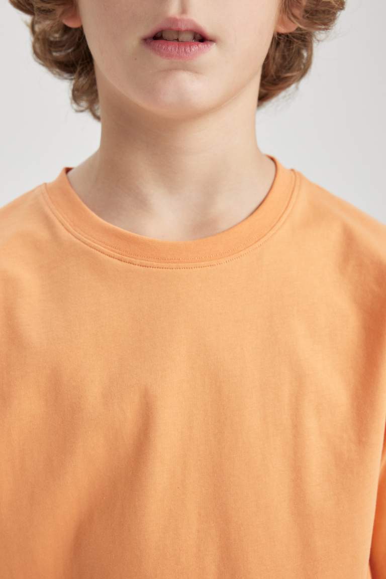 Boy Oversize Fit Crew Neck Basic T-Shirt