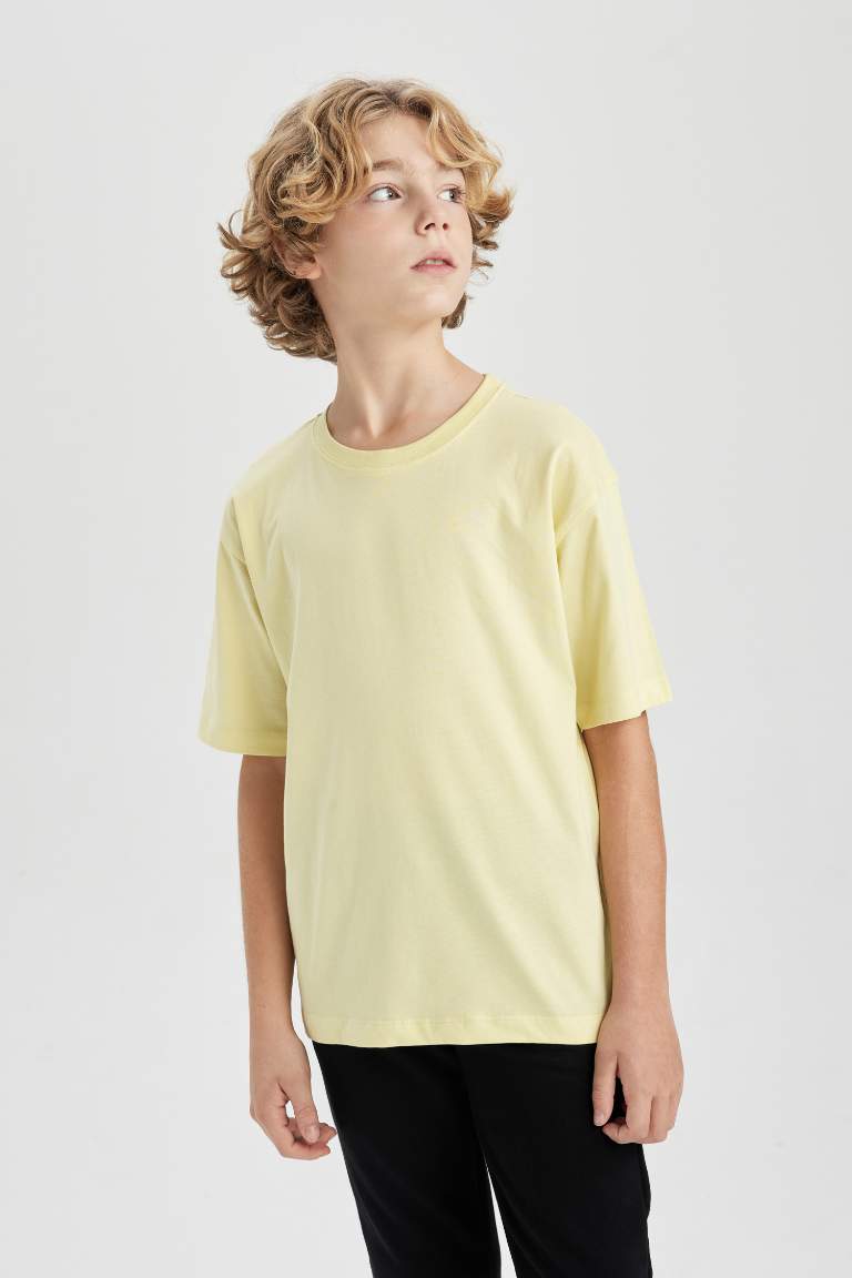 Boy Oversize Fit Crew Neck Basic T-Shirt