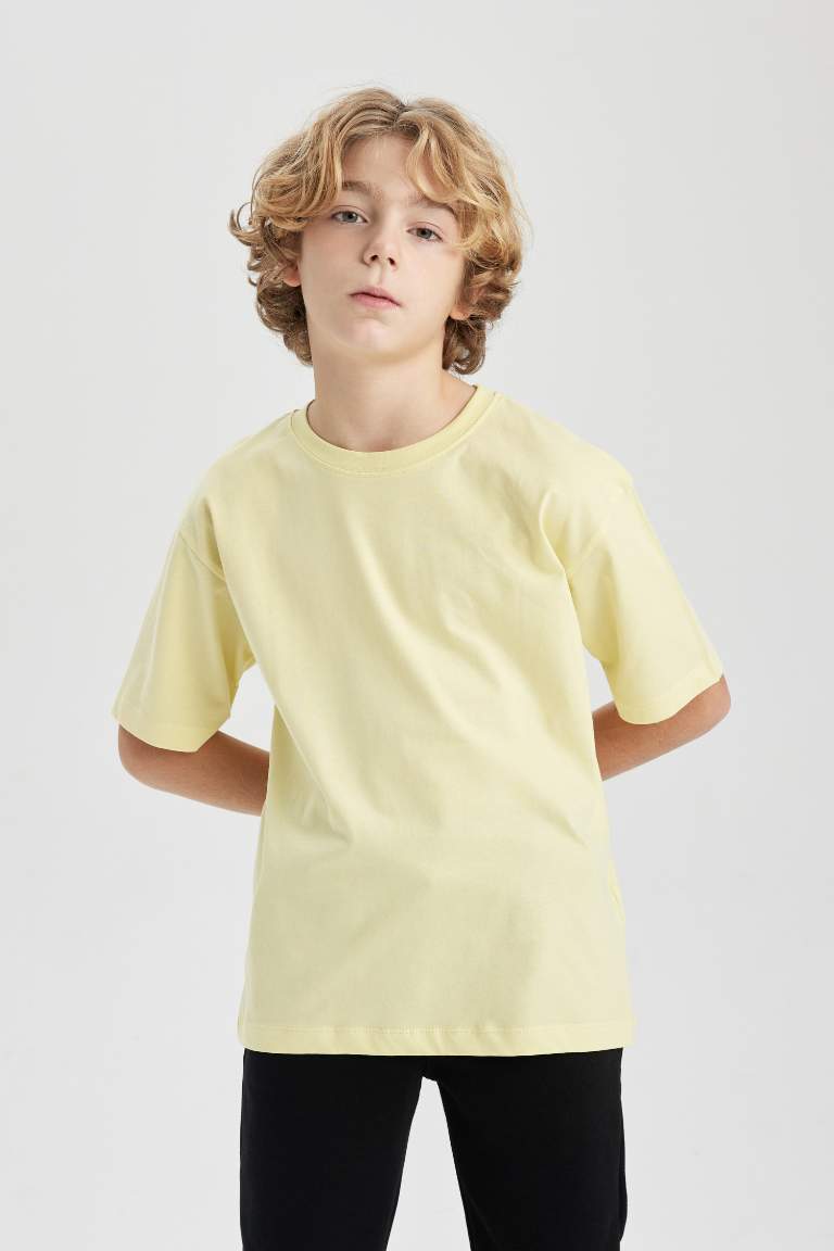 Boy Oversize Fit Crew Neck Basic T-Shirt