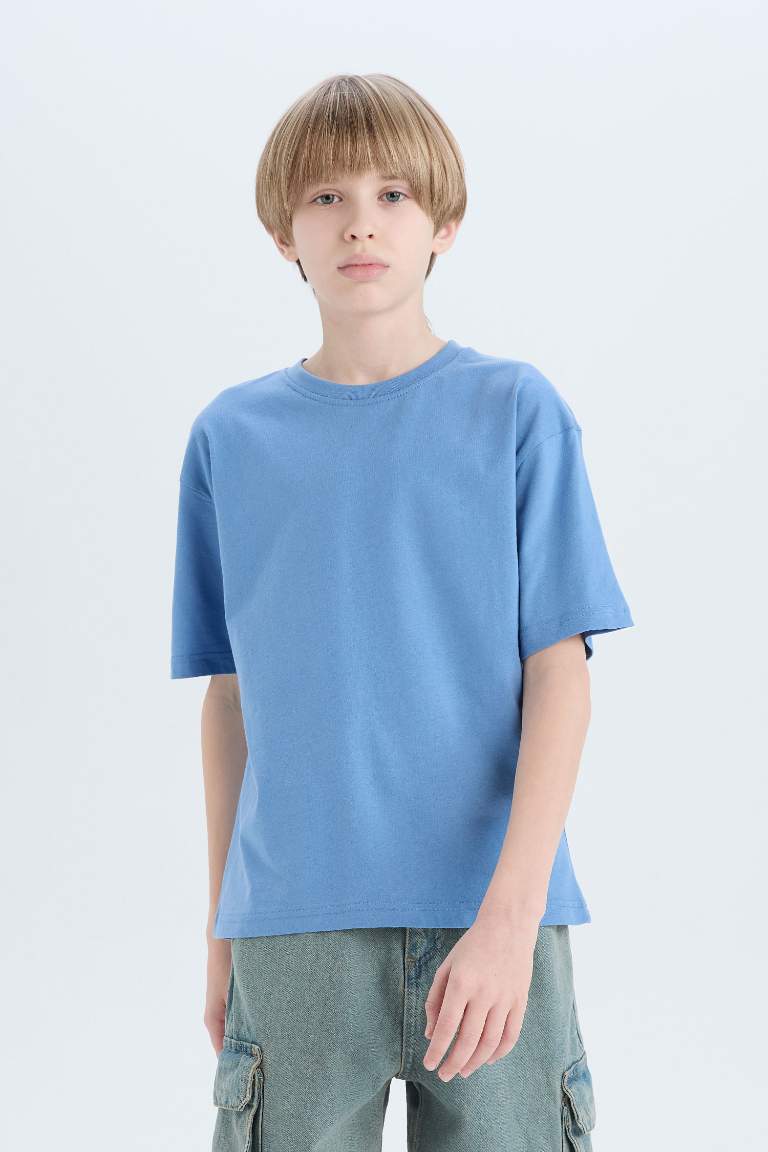 Boy Oversize Fit Crew Neck Basic T-Shirt