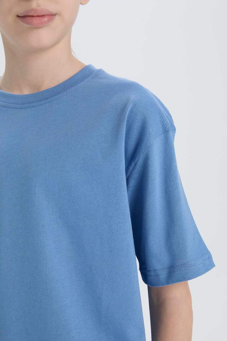 Boy Oversize Fit Crew Neck Basic T-Shirt