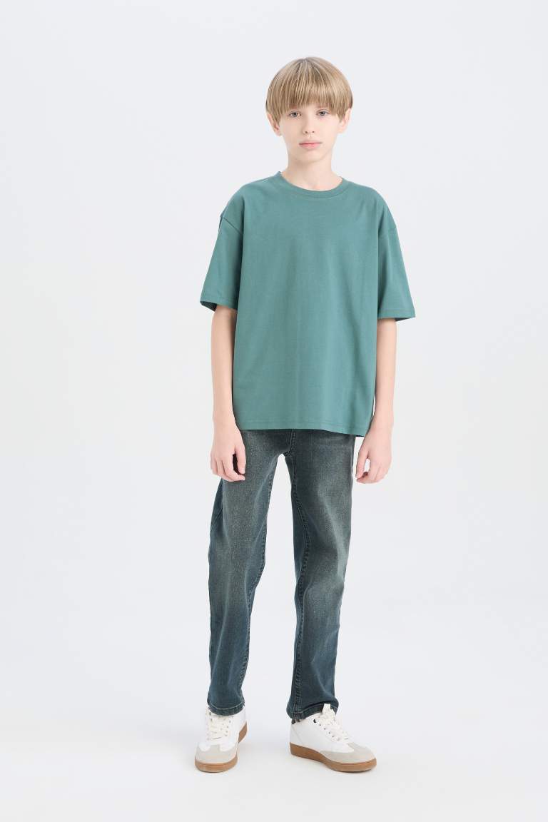 Boy Oversize Fit Crew Neck Basic T-Shirt