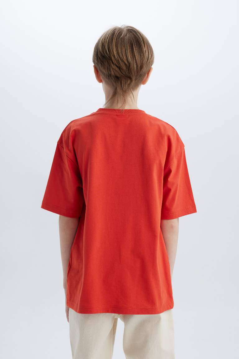 Boy Oversize Fit Crew Neck Basic T-Shirt