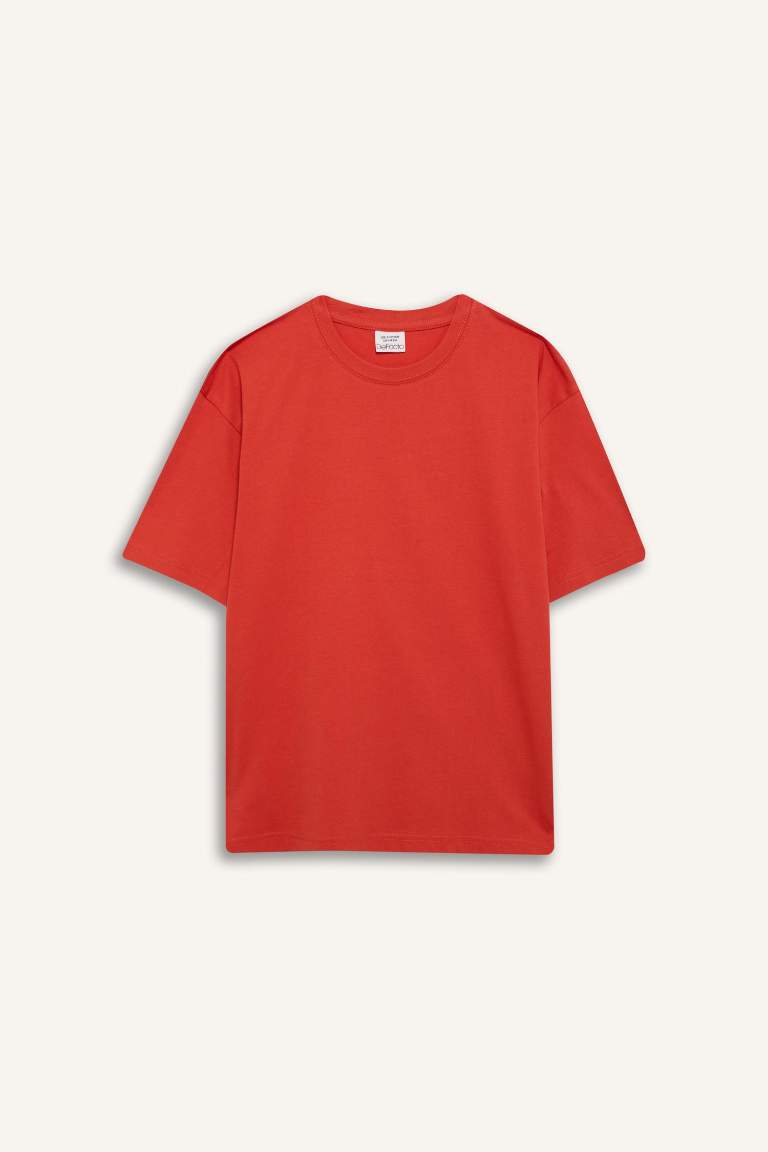 Boy Oversize Fit Crew Neck Basic T-Shirt