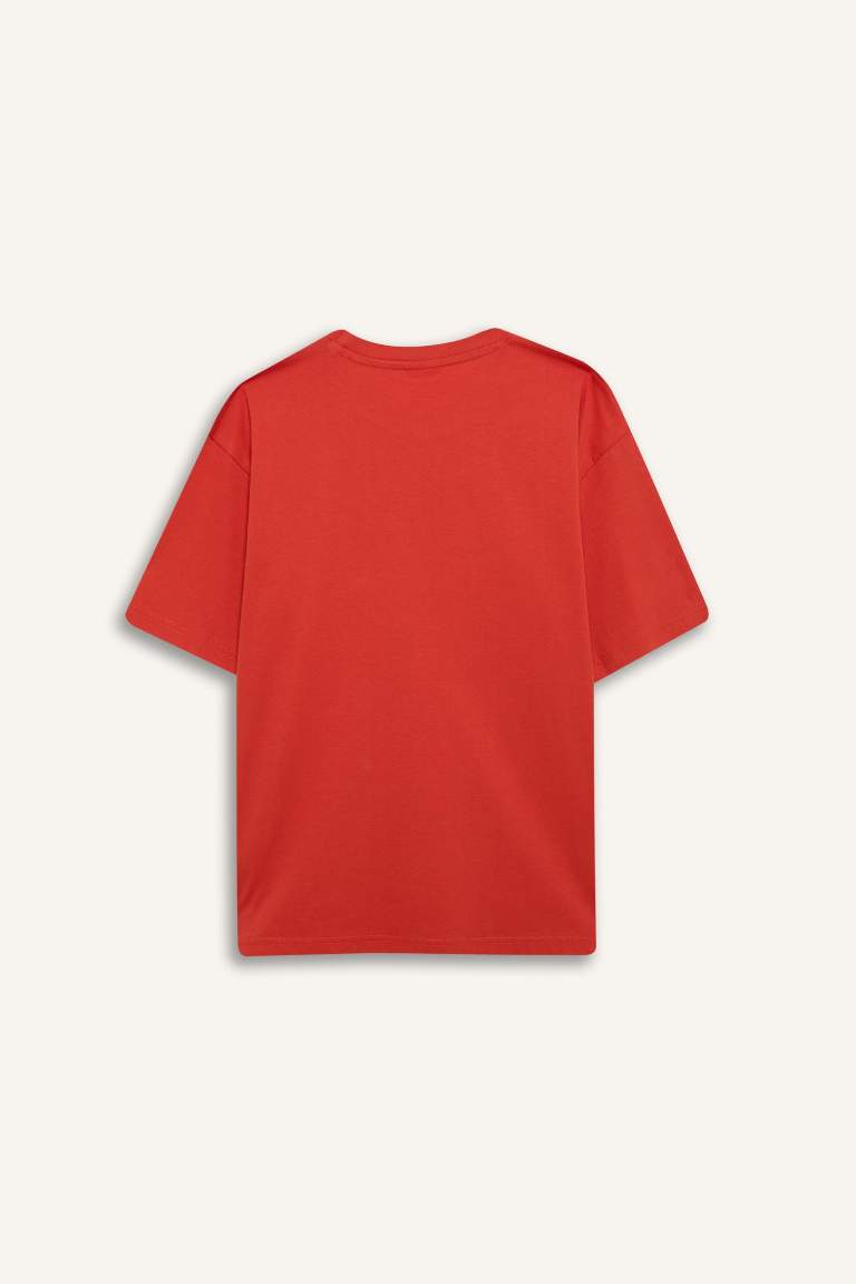 Boy Oversize Fit Crew Neck Basic T-Shirt