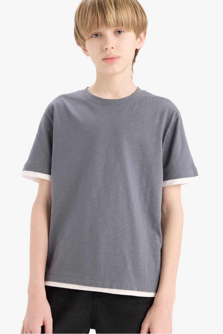 Boy Crew Neck Basic Short Sleeve T-Shirt