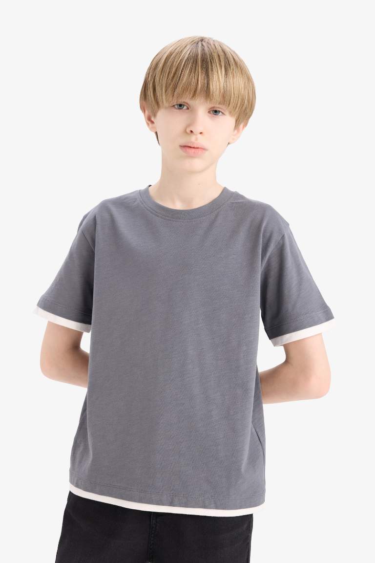 Boy Crew Neck Basic Short Sleeve T-Shirt