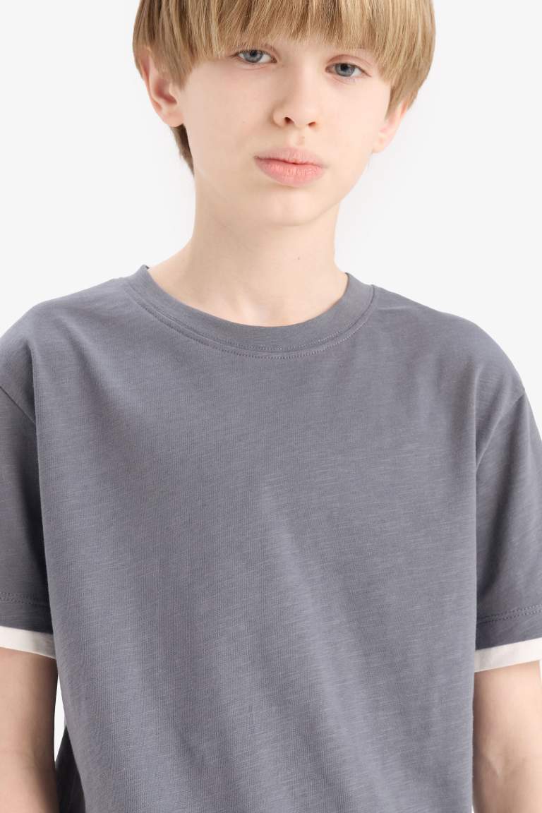 Boy Crew Neck Basic Short Sleeve T-Shirt