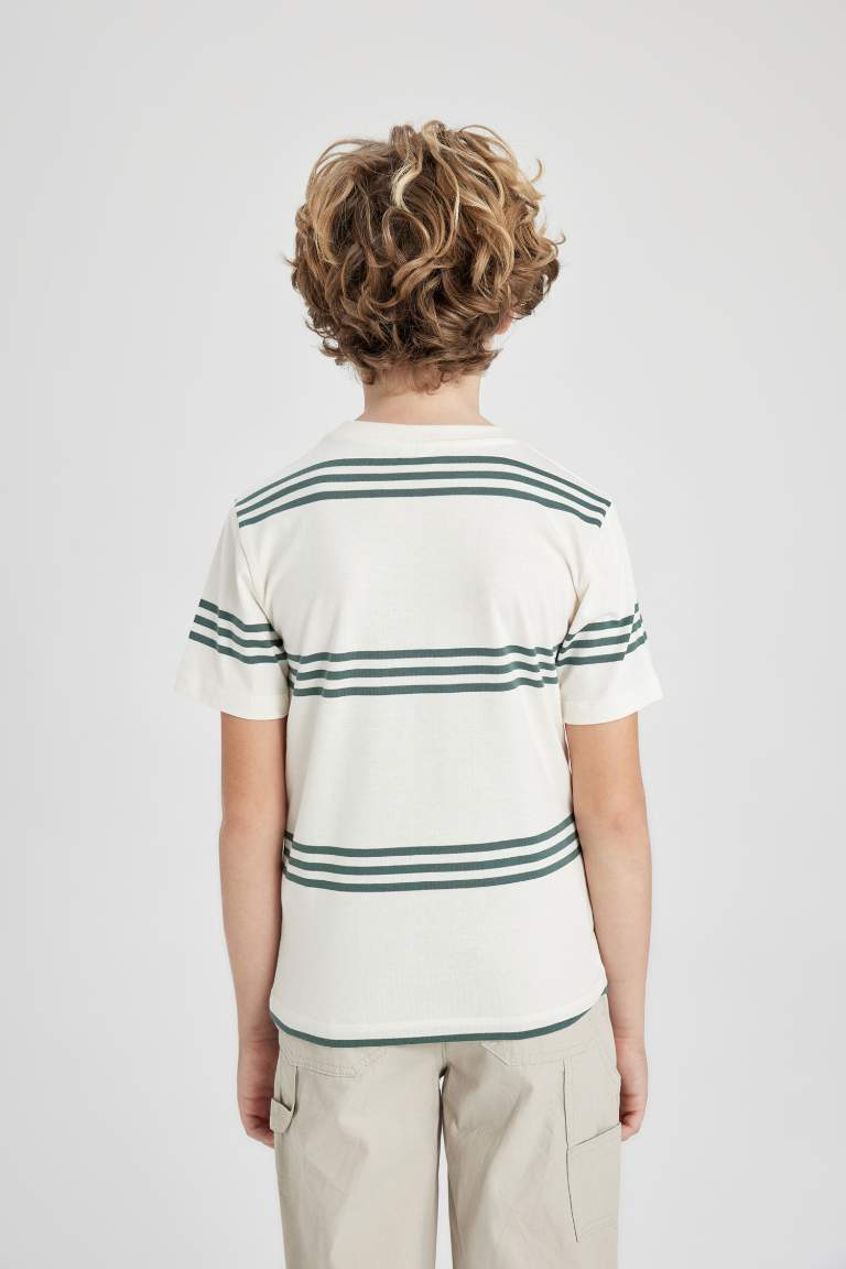 Boy Regular Fit Crew Neck Striped Short Sleeve T-Shirt