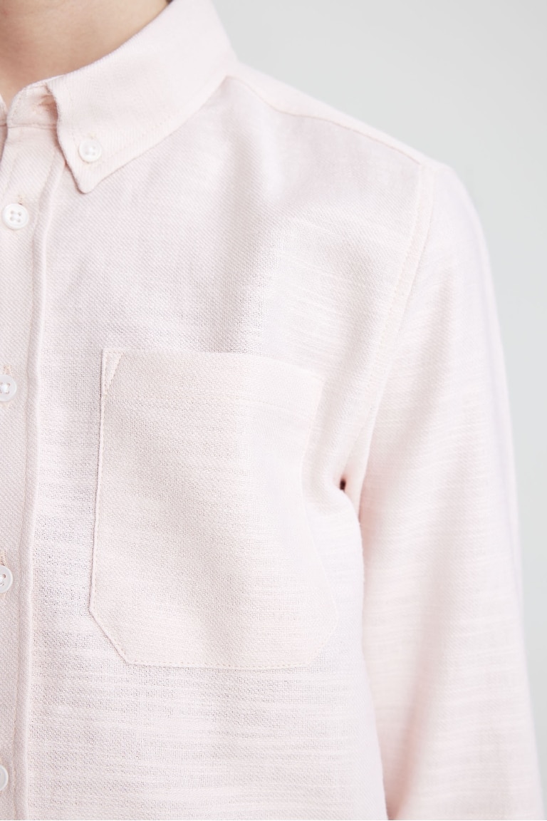 Chemise Oxford à Col Polo à Manches Longues pour Garçon