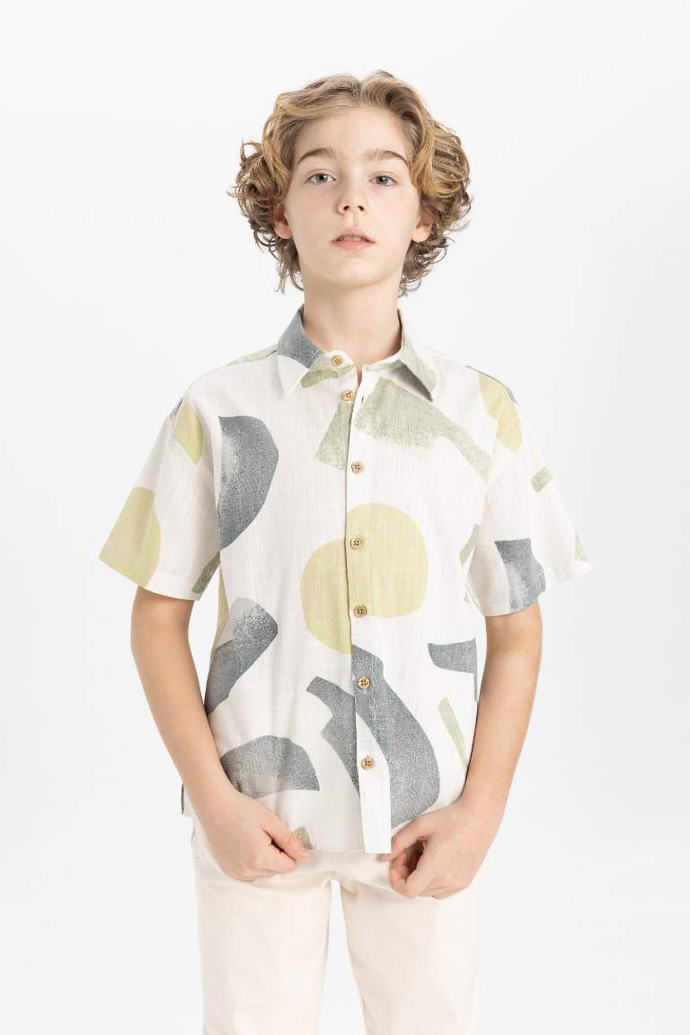 Boy Oversize Fit Polo Neck Short Sleeve Shirt