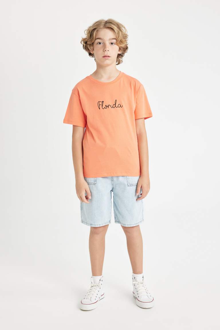 Boy Oversize Fit Crew Neck Printed Short Sleeve T-Shirt