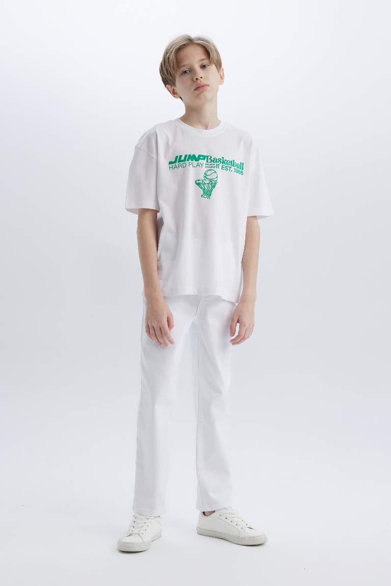 Boy Oversize Fit Crew Neck Printed T-Shirt