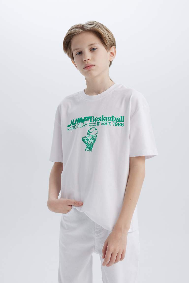 Boy Oversize Fit Crew Neck Printed T-Shirt