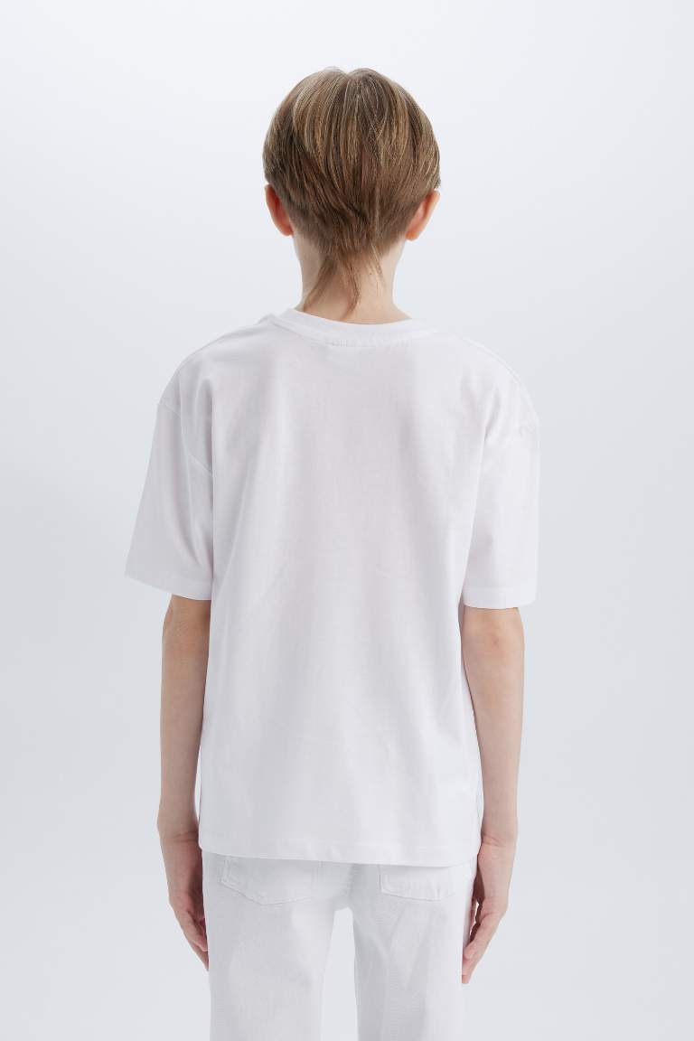 Boy Oversize Fit Crew Neck Printed Short Sleeve T-Shirt