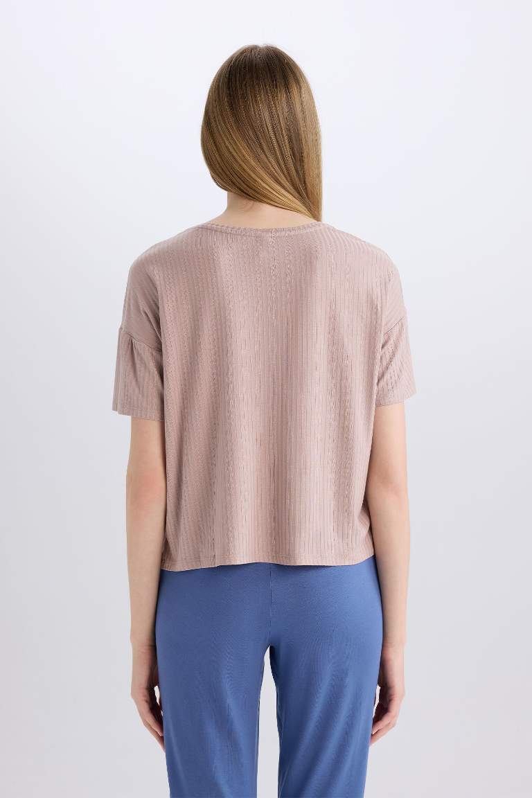 Regular Fit V-Neck Viscose Knitted Tops