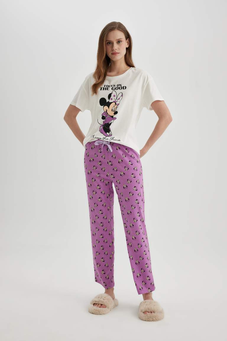 Pyjama à Coupe Régulière et Manches Courtes Disney Mickey & Minnie Fall In Love