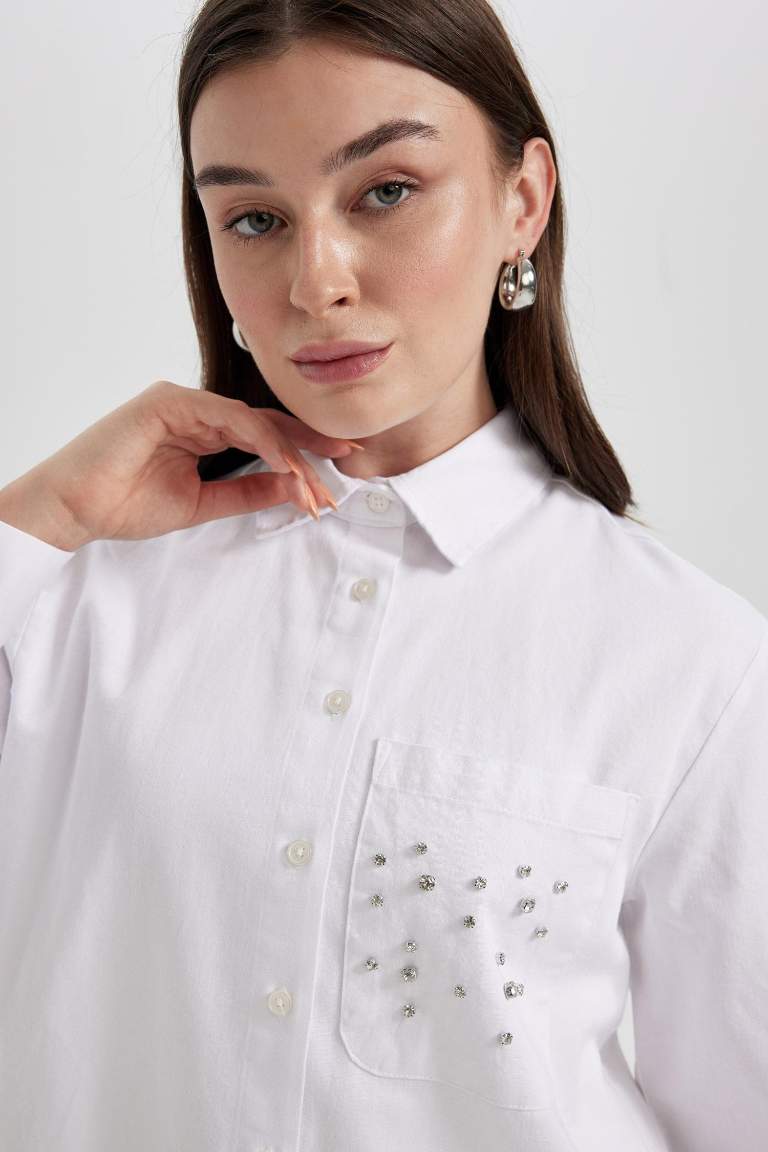 Relax Fit Oxford Basic ұзын жең жейде туникасы