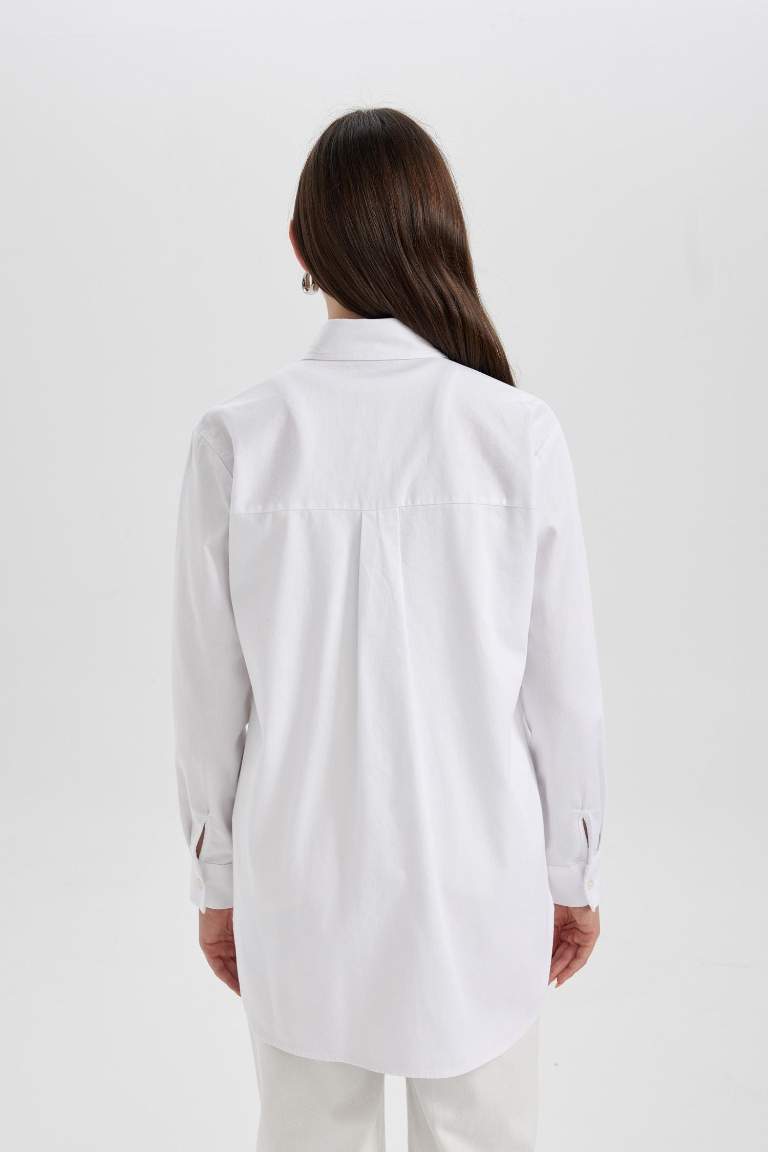 Relax Fit Oxford Basic ұзын жең жейде туникасы