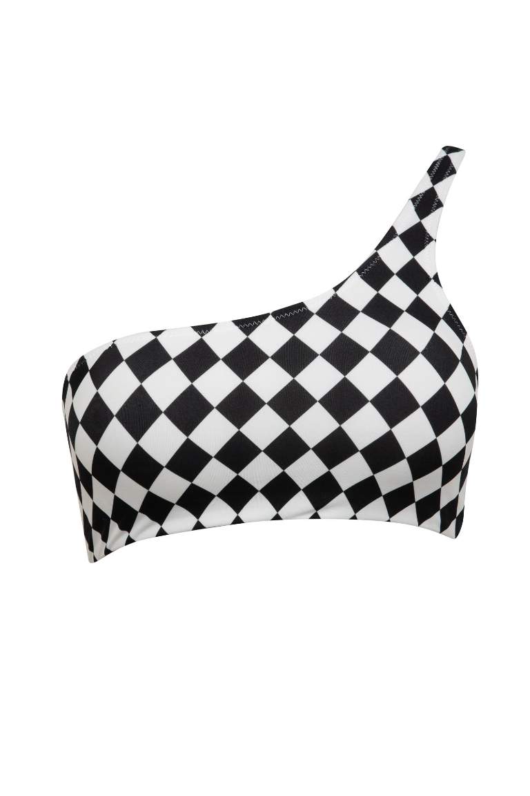 DeFactoFit Checkerboard Pattern Bikini Top