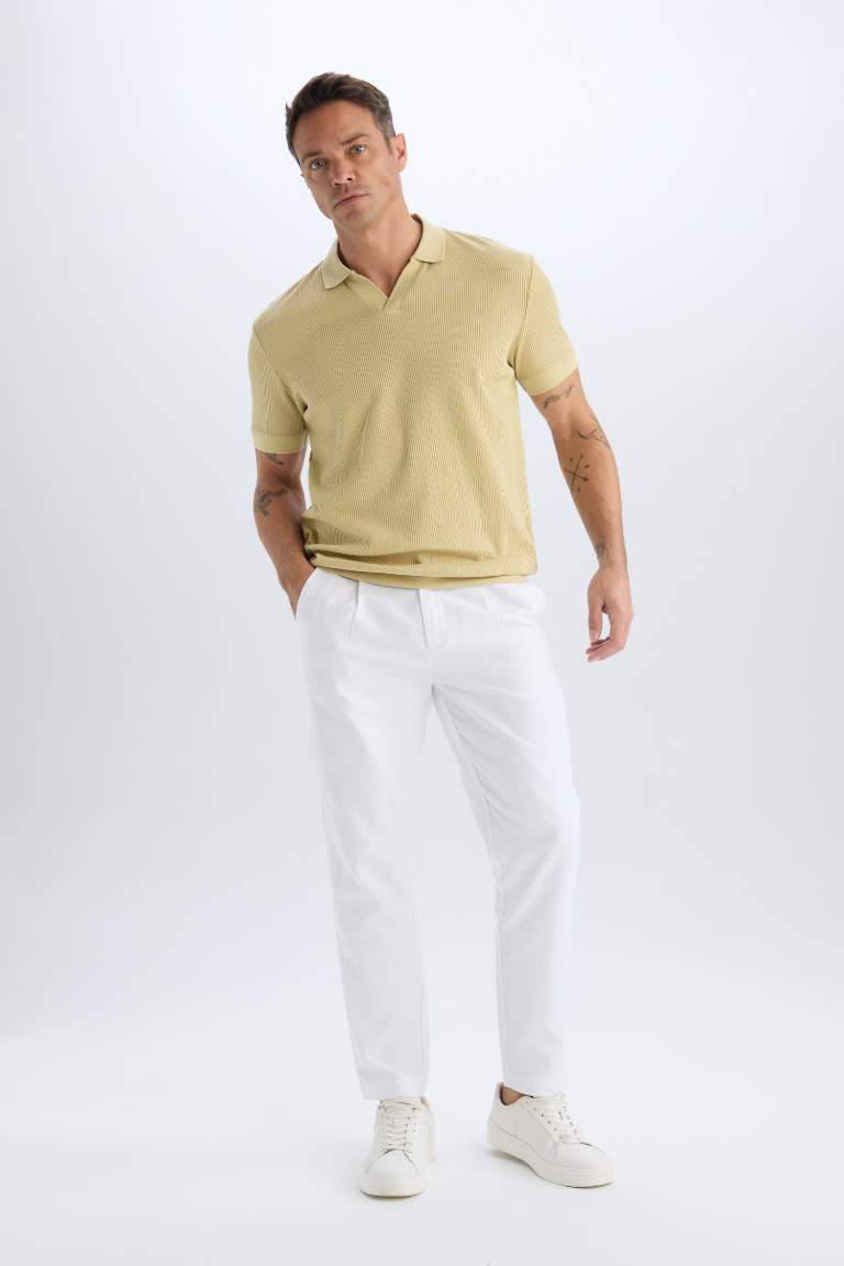 Regular Fit Pleat Polo T-Shirt