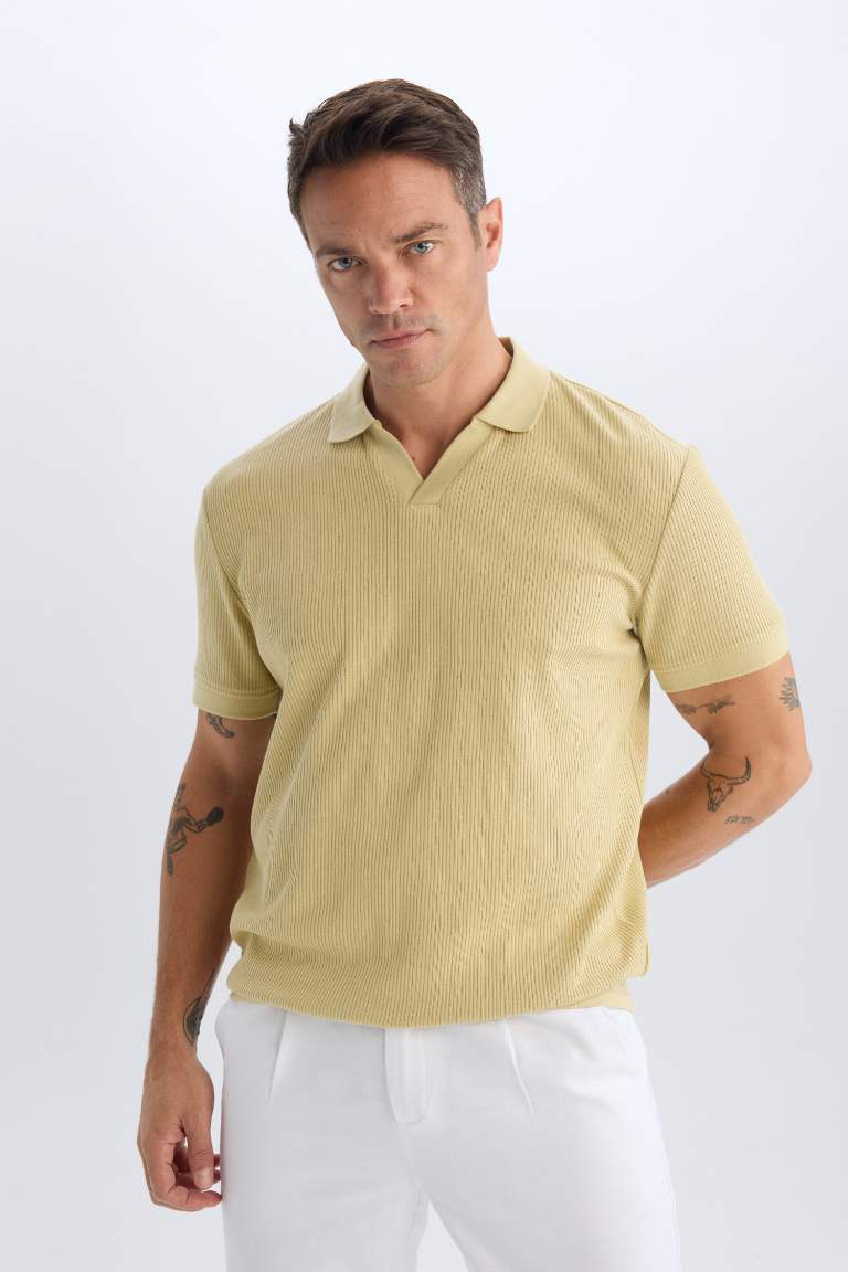 Regular Fit Pleat Polo T-Shirt