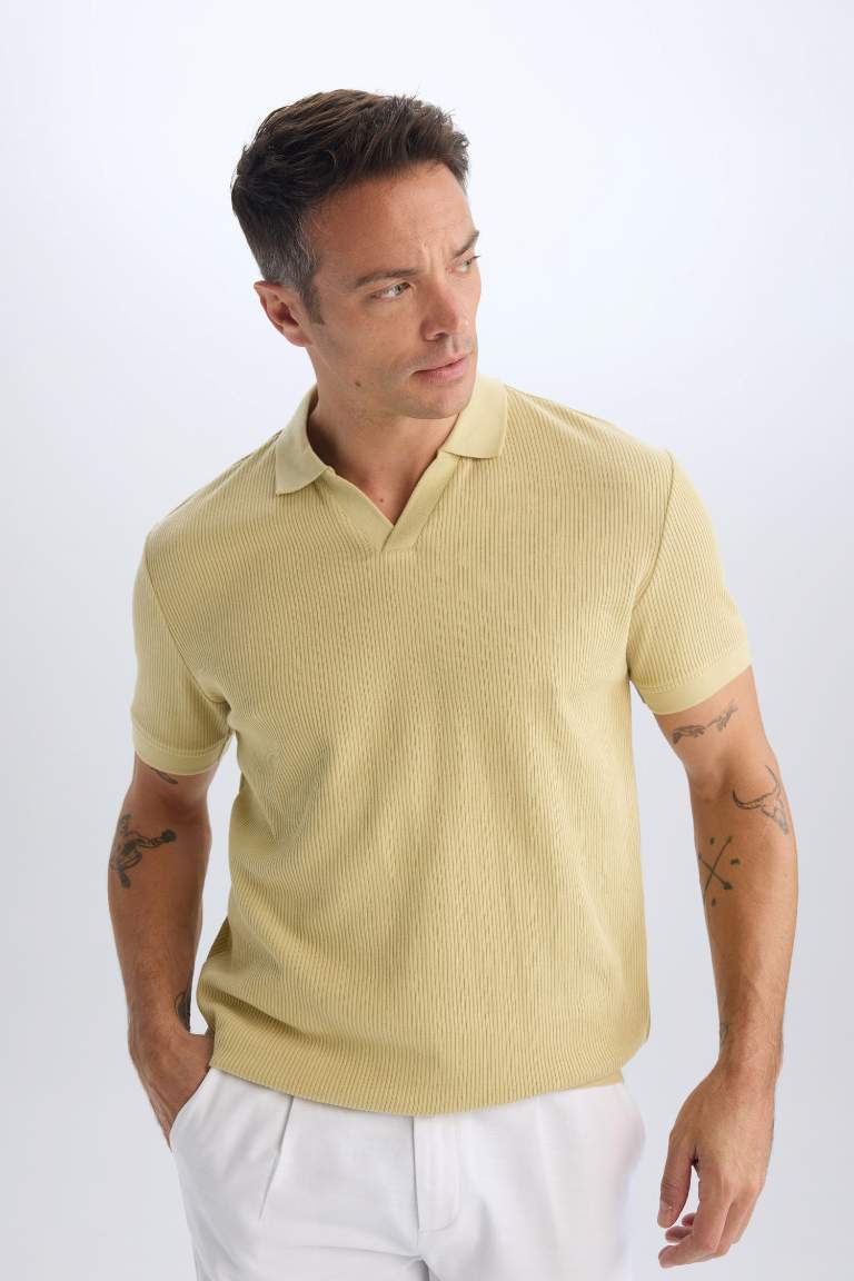 Regular Fit Pleat Polo T-Shirt