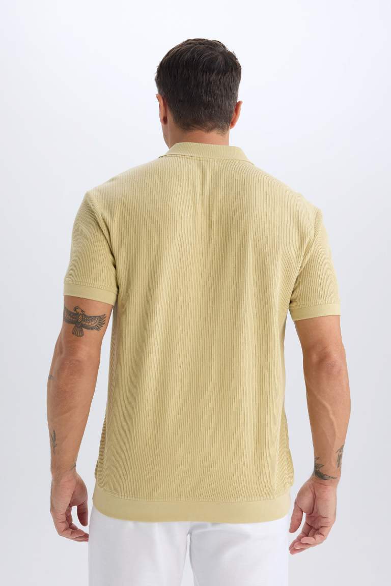 Regular Fit Pleat Polo T-Shirt