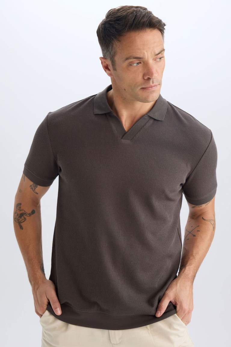 Regular Fit Pleat Polo T-Shirt