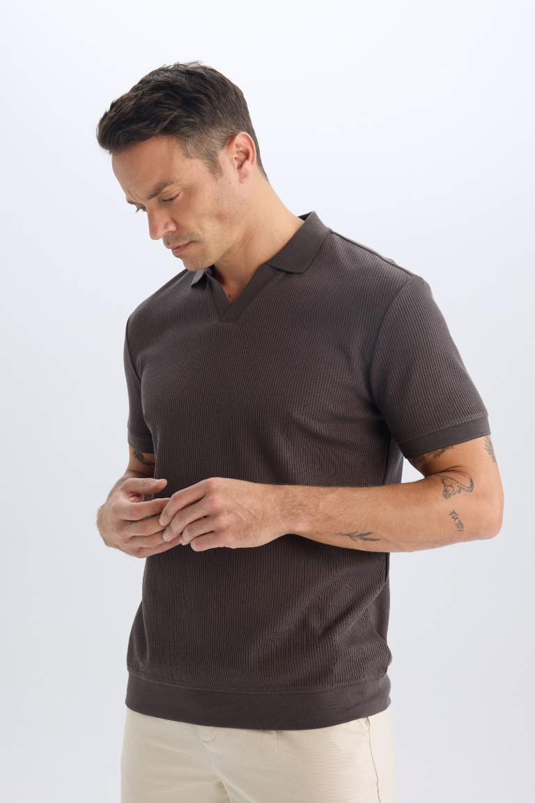 Regular Fit Pleat Polo T-Shirt