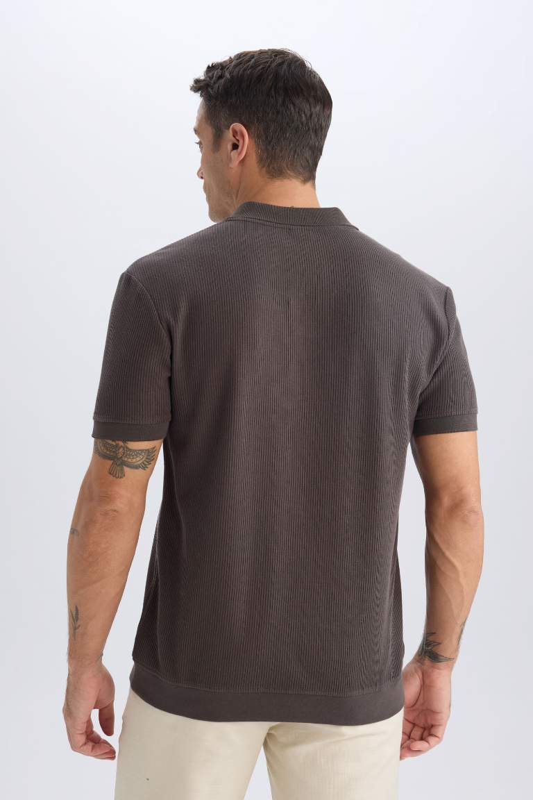 Regular Fit Pleat Polo T-Shirt