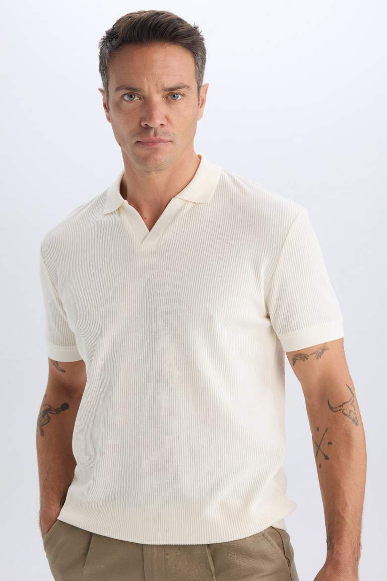 Regular Fit Pleat Polo T-Shirt