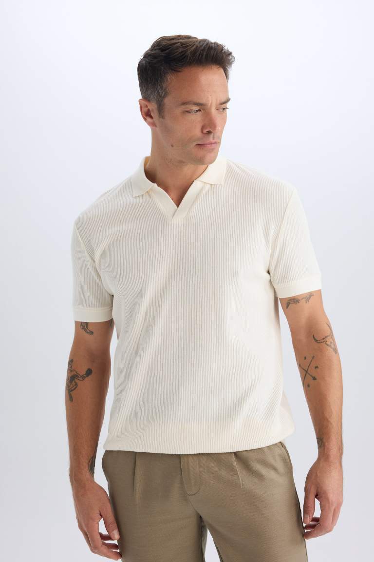 Regular Fit Pleat Polo T-Shirt