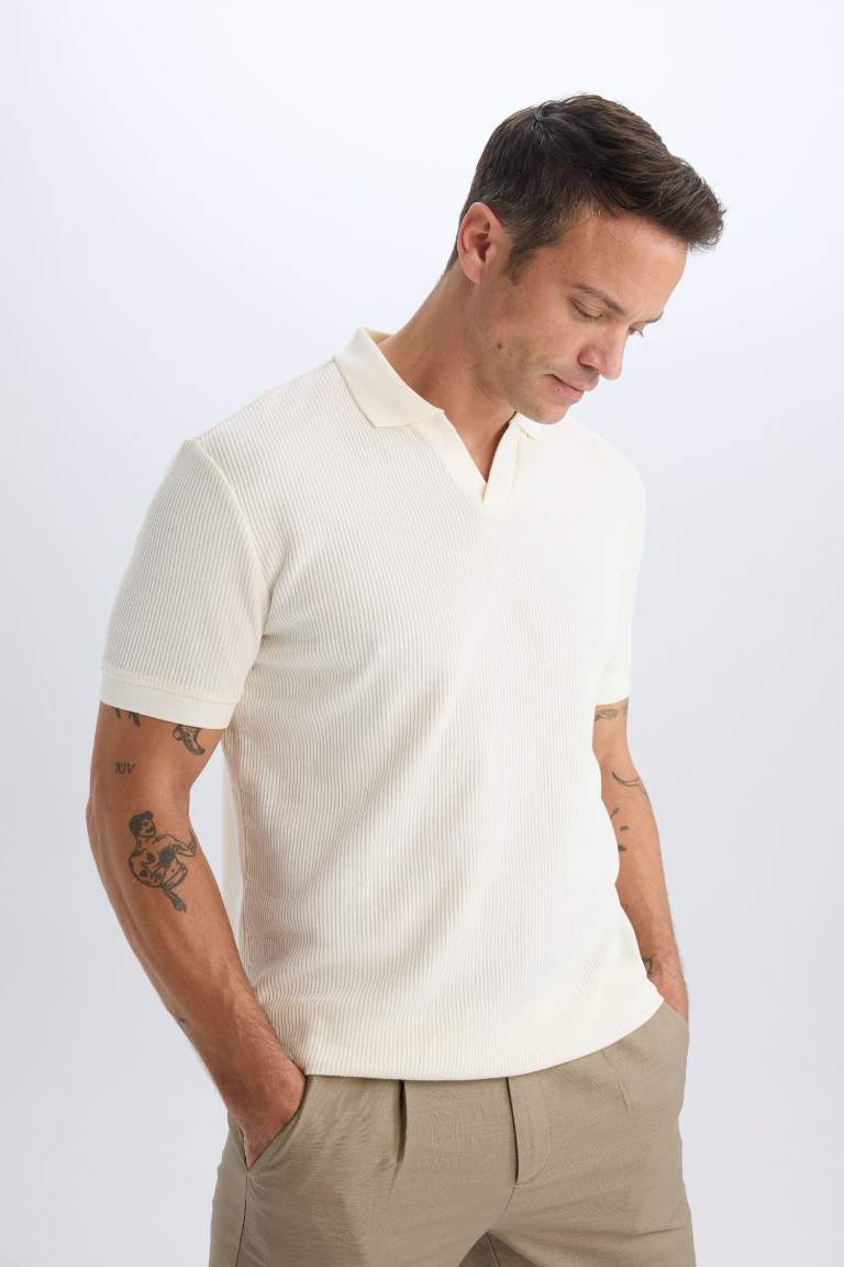 Regular Fit Pleat Polo T-Shirt