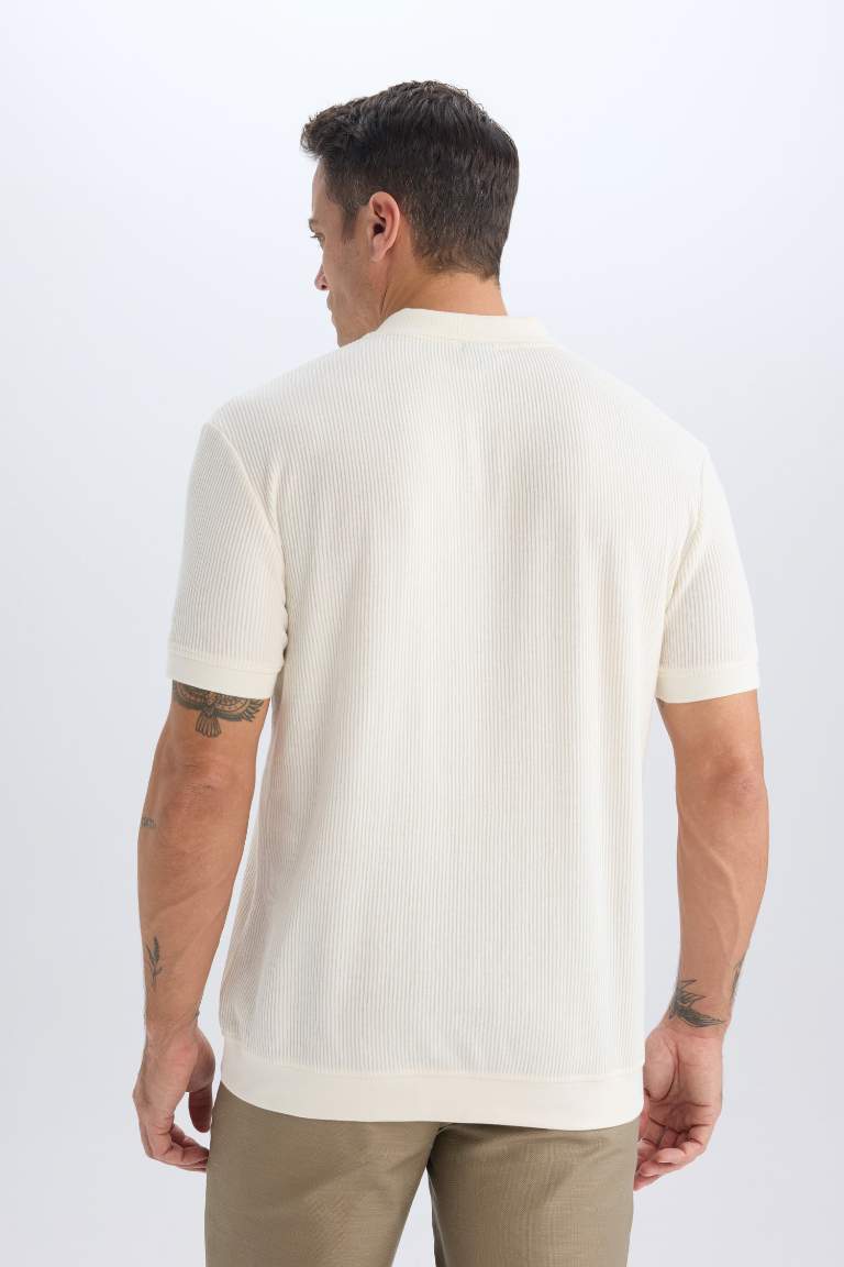 Regular Fit Pleat Polo T-Shirt