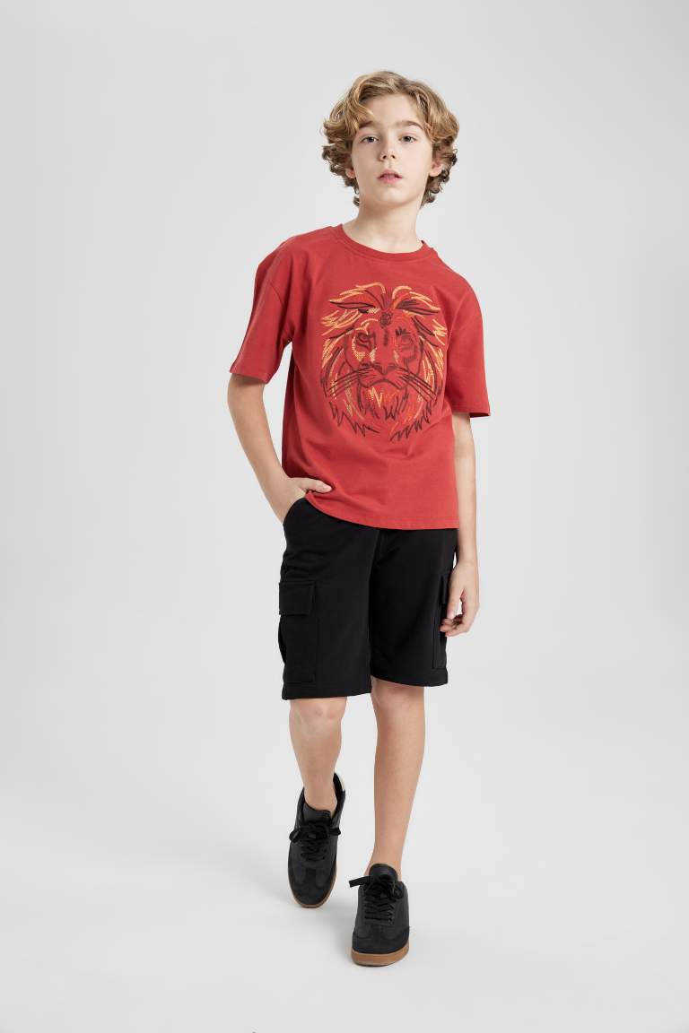 Boy Oversize Fit  Crew Neck Embroidered T-Shirt