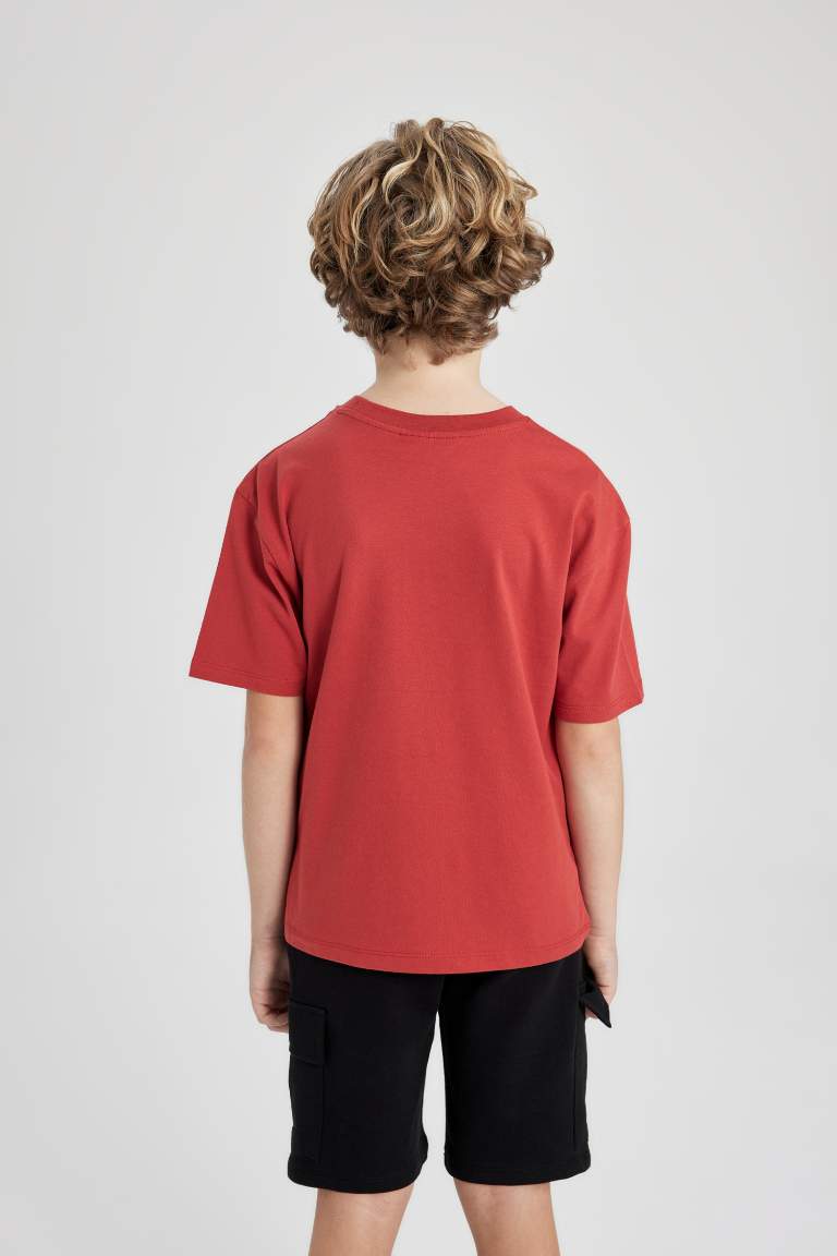 Boy Oversize Fit  Crew Neck Embroidered T-Shirt