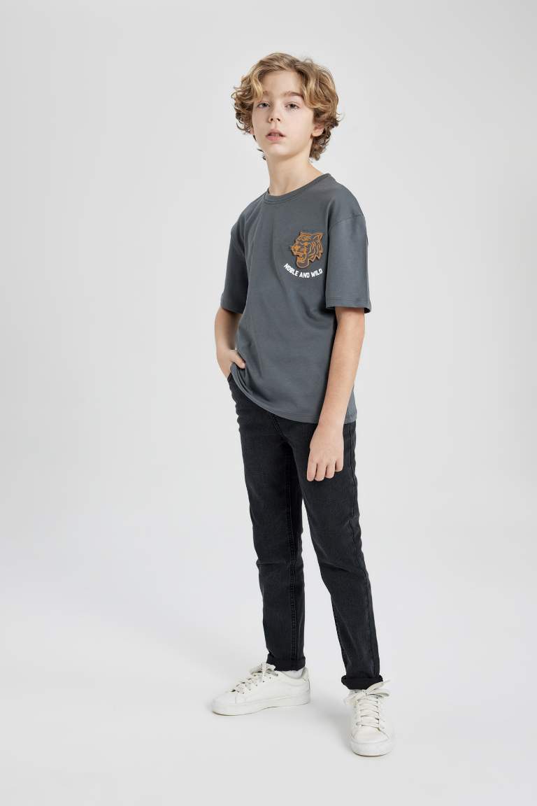 Boy Oversize Fit Printed Short Sleeve T-Shirt