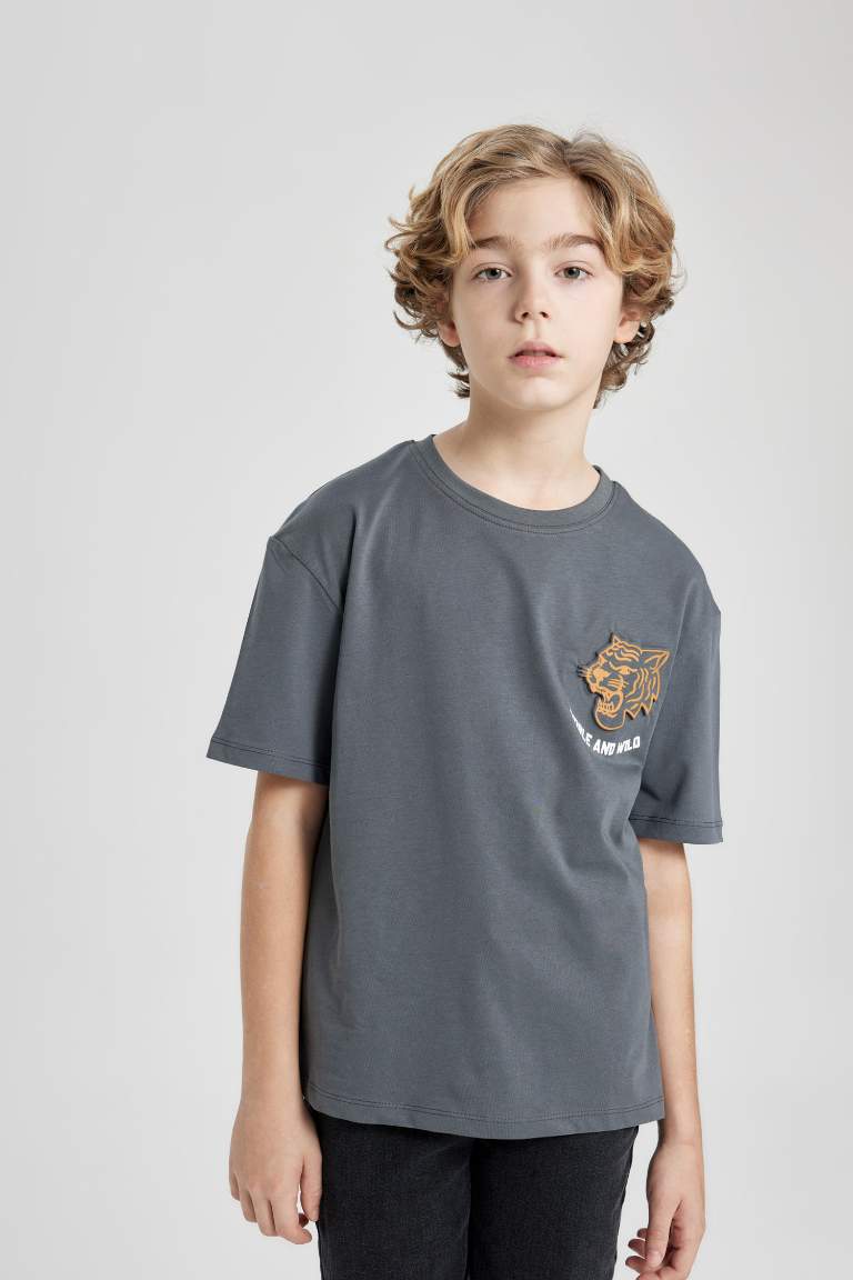 Boy Oversize Fit Printed Short Sleeve T-Shirt